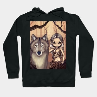 Cute Dryad Nature Spirit with Wolf Hoodie